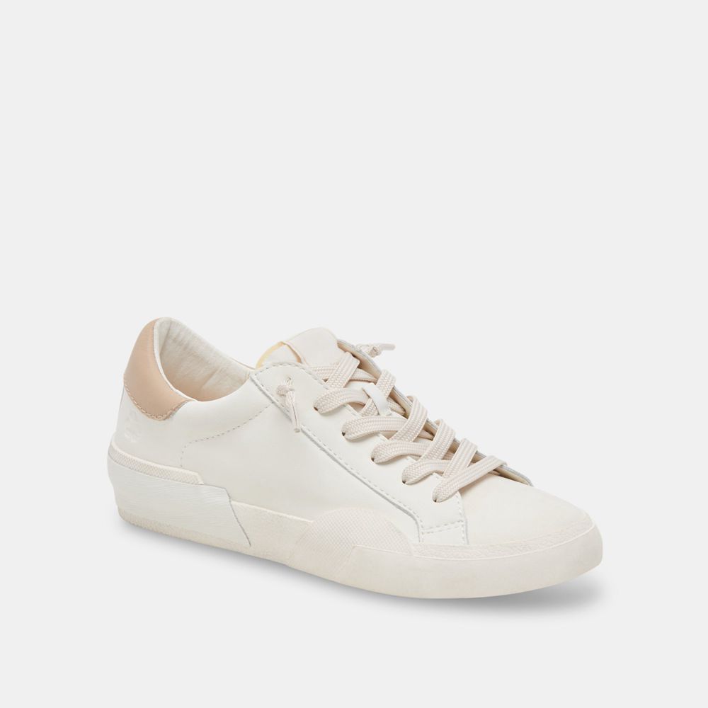 Dolce Vita Zina Foam 360 Leather Women Sneakers White / Beige | US-163549BDG