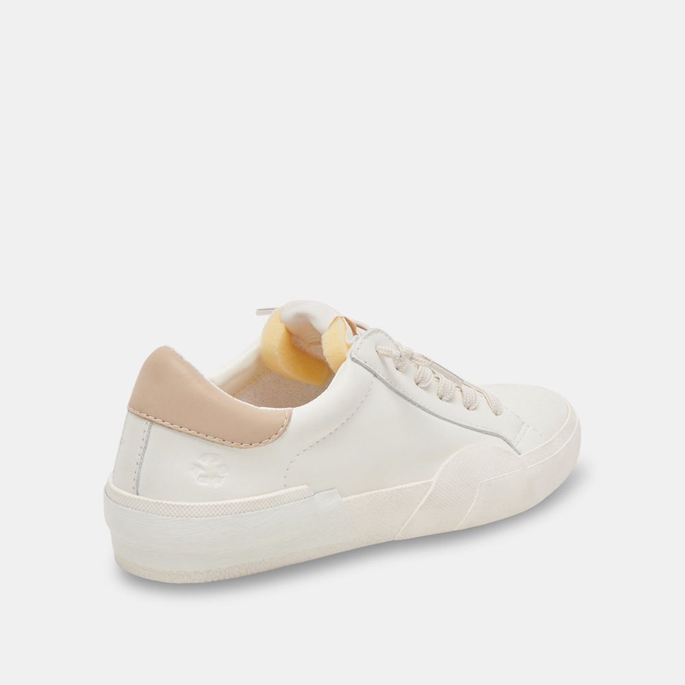 Dolce Vita Zina Foam 360 Leather Women Sneakers White / Beige | US-163549BDG