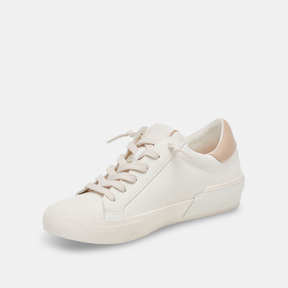 Dolce Vita Zina Foam 360 Leather Women Sneakers White / Beige | US-163549BDG