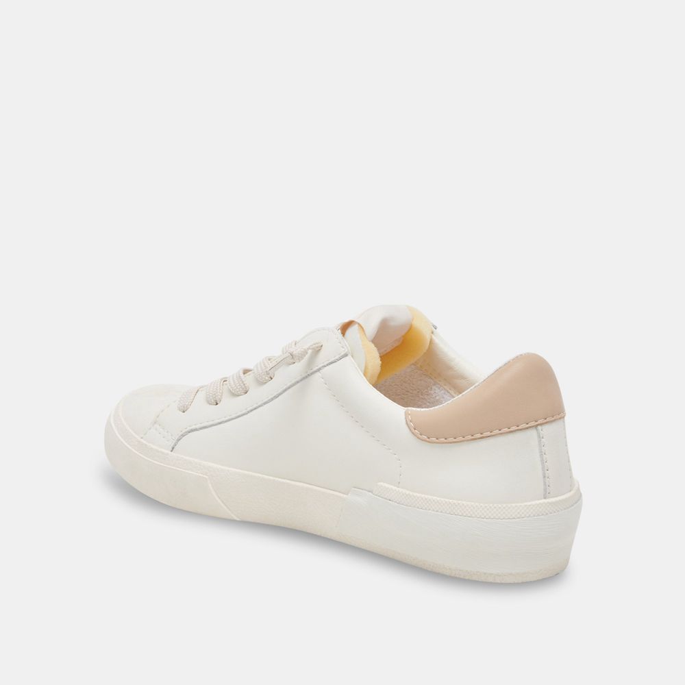 Dolce Vita Zina Foam 360 Leather Women Sneakers White / Beige | US-163549BDG