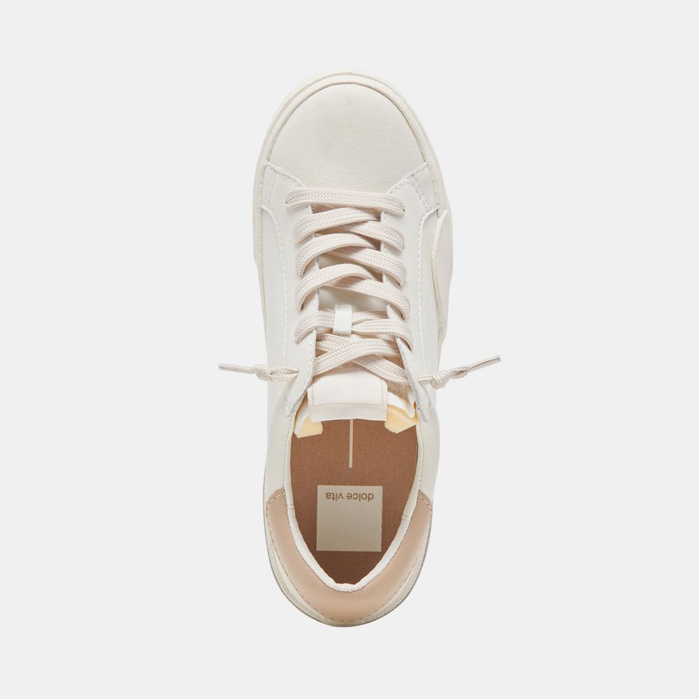 Dolce Vita Zina Foam 360 Leather Women Sneakers White / Beige | US-163549BDG