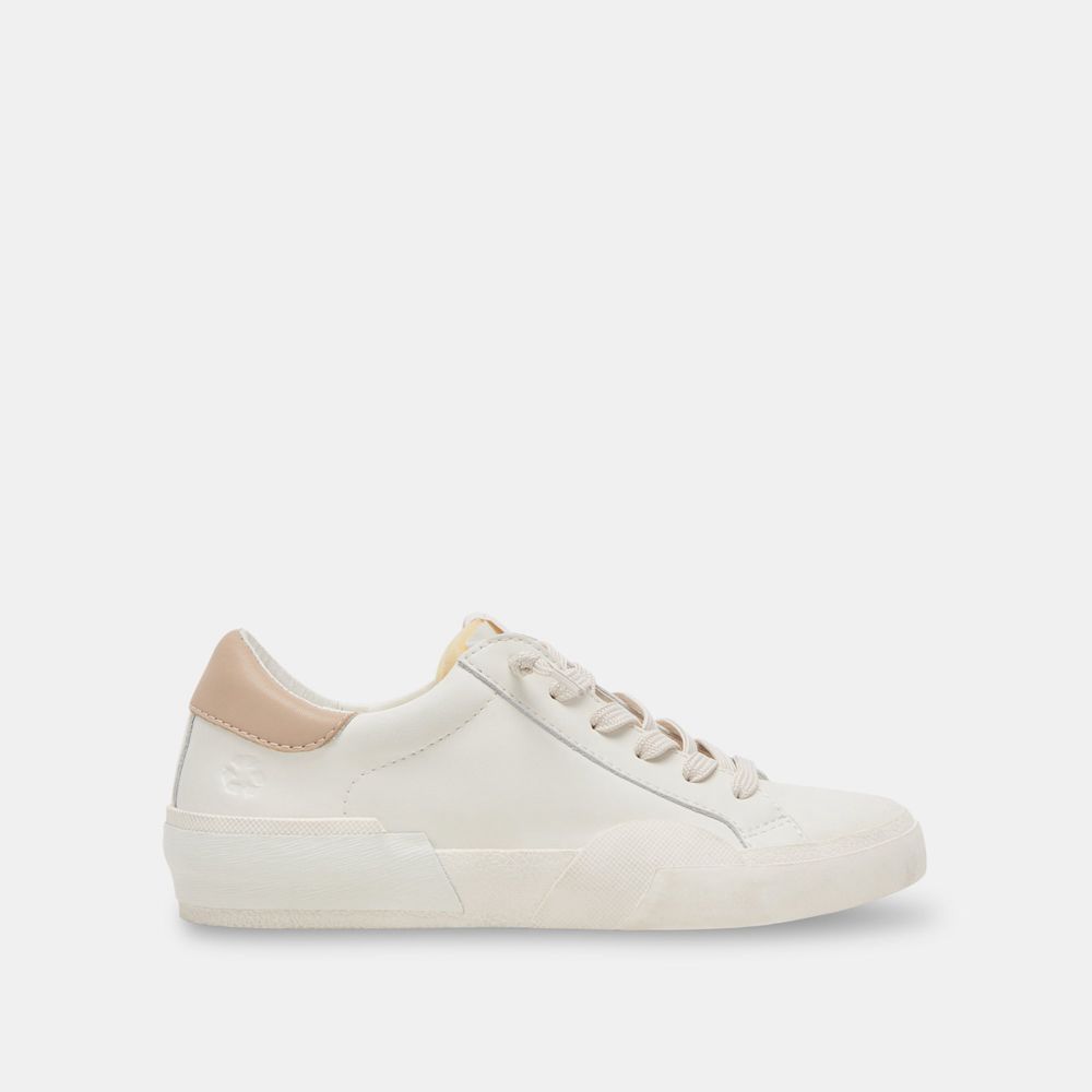 Dolce Vita Zina Foam 360 Leather Women Sneakers White / Beige | US-163549BDG