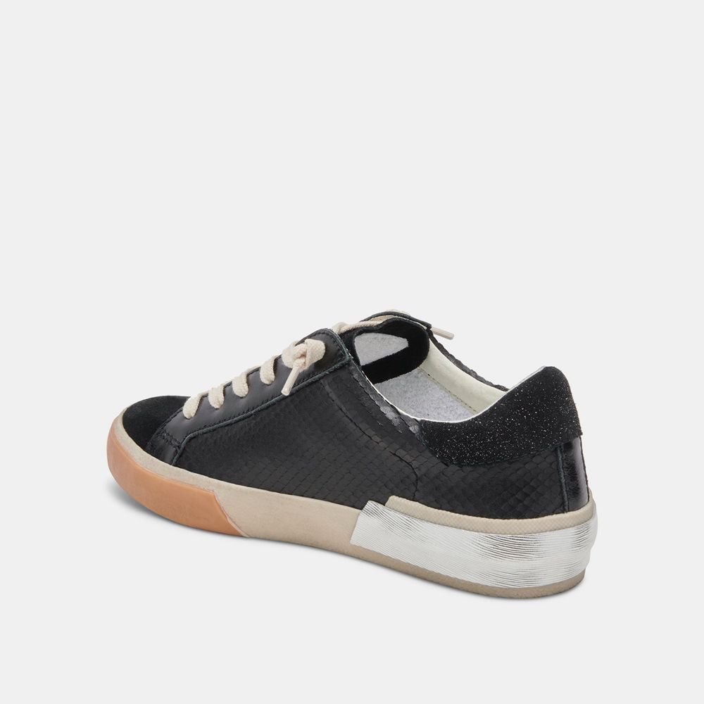 Dolce Vita Zina Leather Women Sneakers Black | US-928743MEN