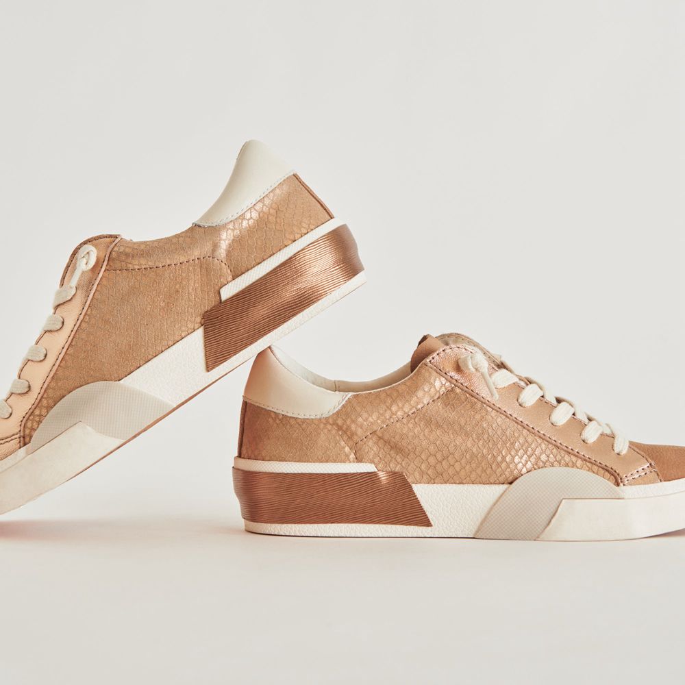 Dolce Vita Zina Leather Women Sneakers Beige | US-416902RTY