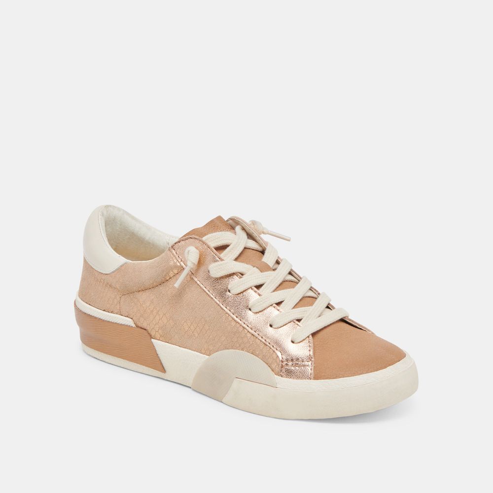 Dolce Vita Zina Leather Women Sneakers Beige | US-416902RTY