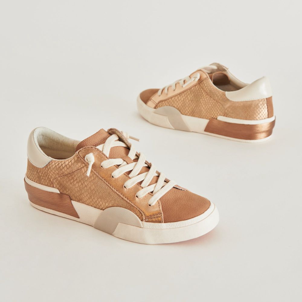 Dolce Vita Zina Leather Women Sneakers Beige | US-416902RTY