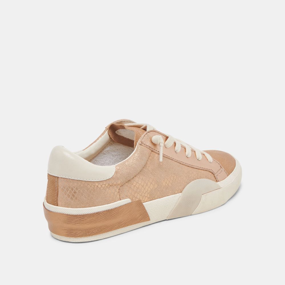 Dolce Vita Zina Leather Women Sneakers Beige | US-416902RTY