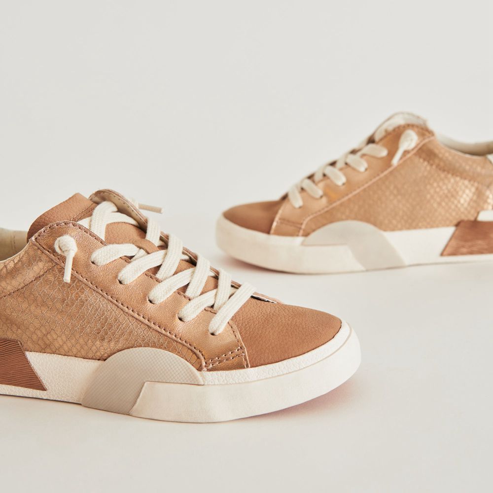 Dolce Vita Zina Leather Women Sneakers Beige | US-416902RTY