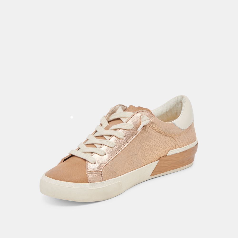 Dolce Vita Zina Leather Women Sneakers Beige | US-416902RTY