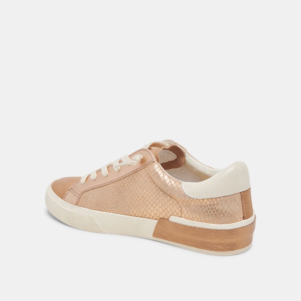 Dolce Vita Zina Leather Women Sneakers Beige | US-416902RTY