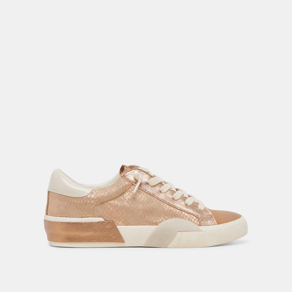 Dolce Vita Zina Leather Women Sneakers Beige | US-416902RTY