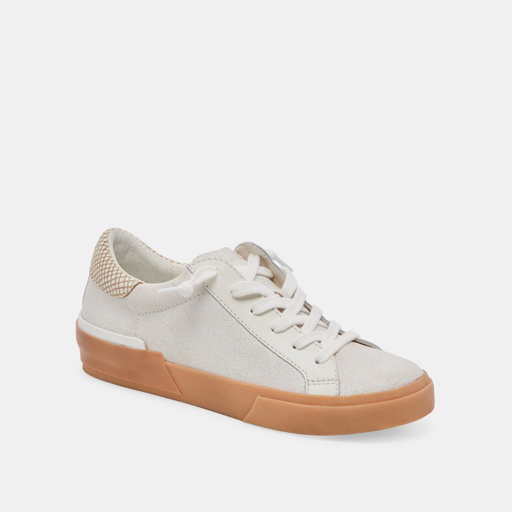 Dolce Vita Zina Leather Women Sneakers Cream / Multicolor | US-496518RXO