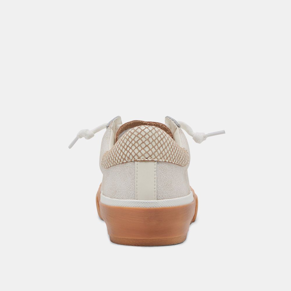 Dolce Vita Zina Leather Women Sneakers Cream / Multicolor | US-496518RXO