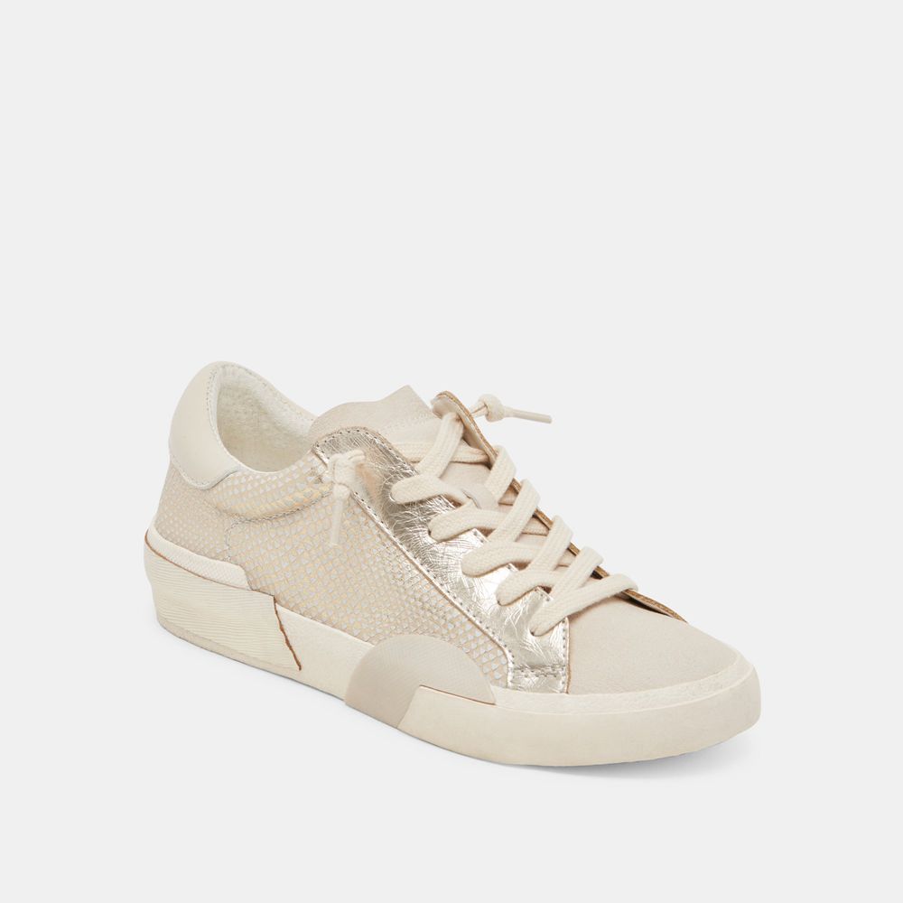 Dolce Vita Zina Leather Women Sneakers Cream | US-782593WCL