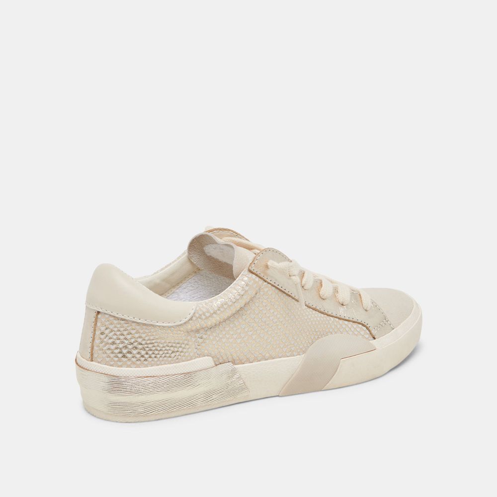 Dolce Vita Zina Leather Women Sneakers Cream | US-782593WCL