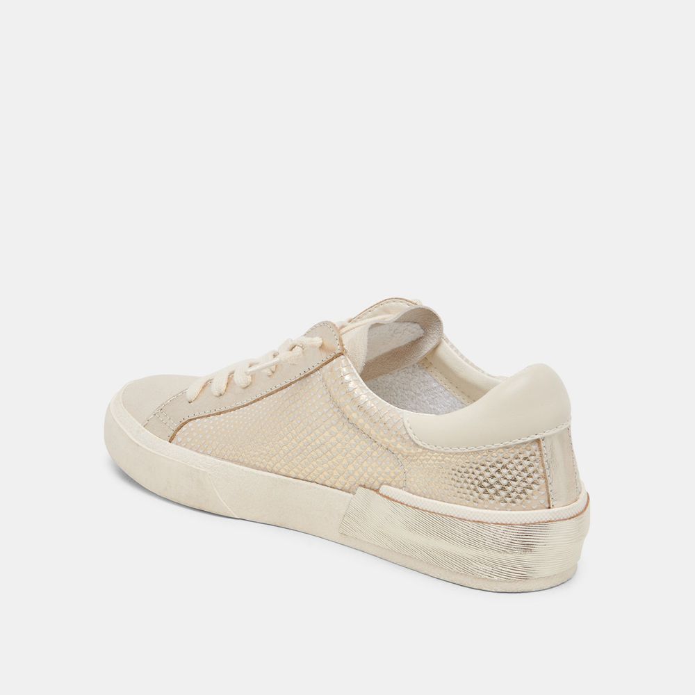 Dolce Vita Zina Leather Women Sneakers Cream | US-782593WCL