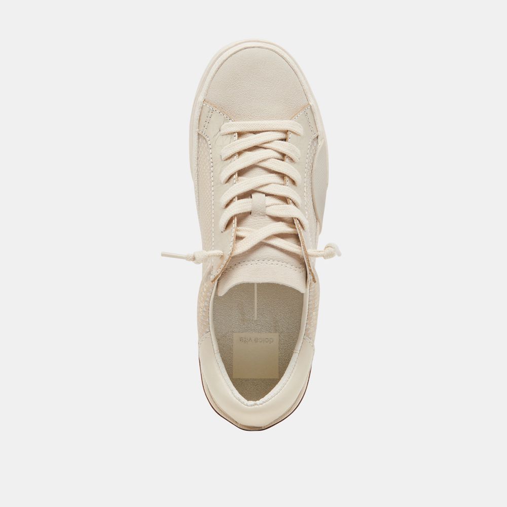 Dolce Vita Zina Leather Women Sneakers Cream | US-782593WCL