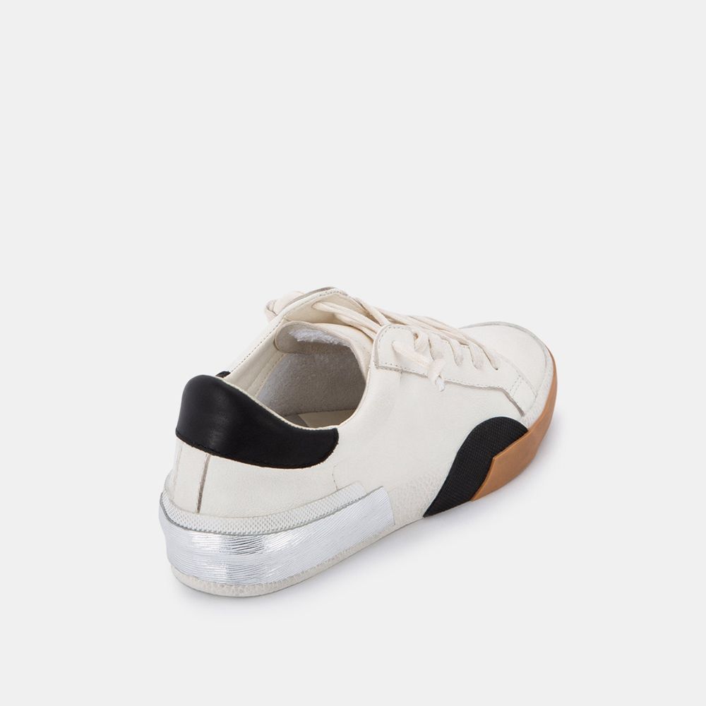 Dolce Vita Zina Leather Women Sneakers White / Black | US-628194WTZ