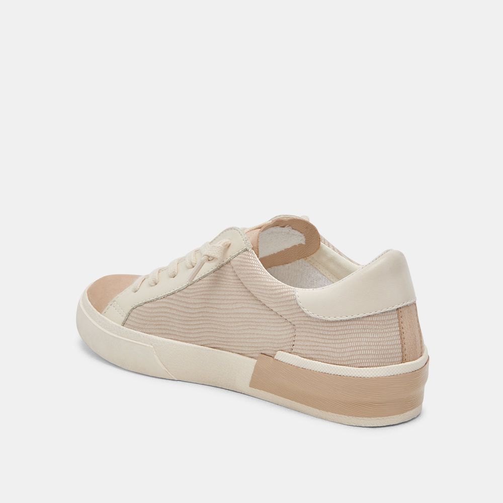 Dolce Vita Zina Leather Women Sneakers White / Beige | US-705169TQH