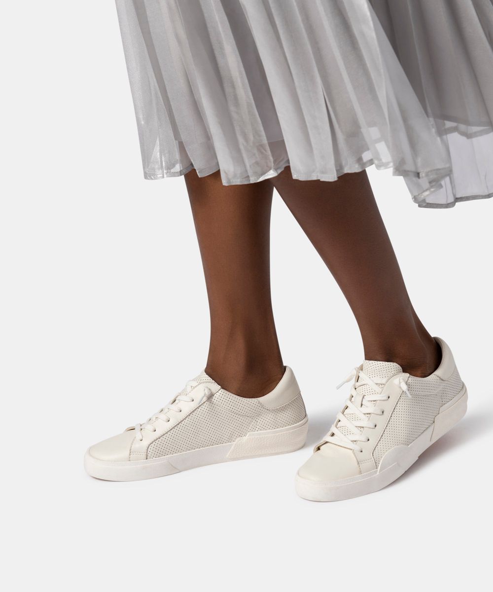 Dolce Vita Zina Leather Women Sneakers White | US-902586SGH