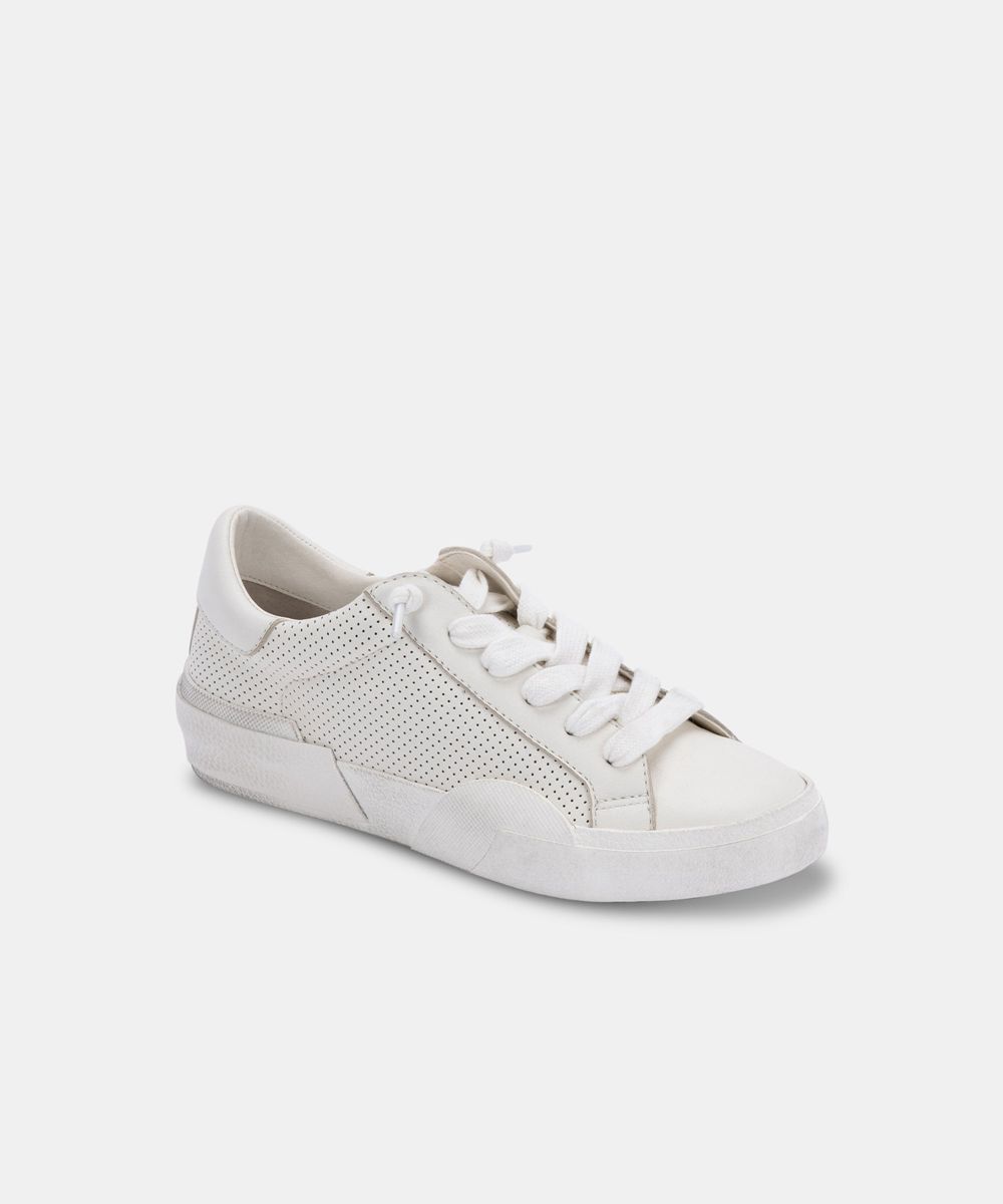 Dolce Vita Zina Leather Women Sneakers White | US-902586SGH