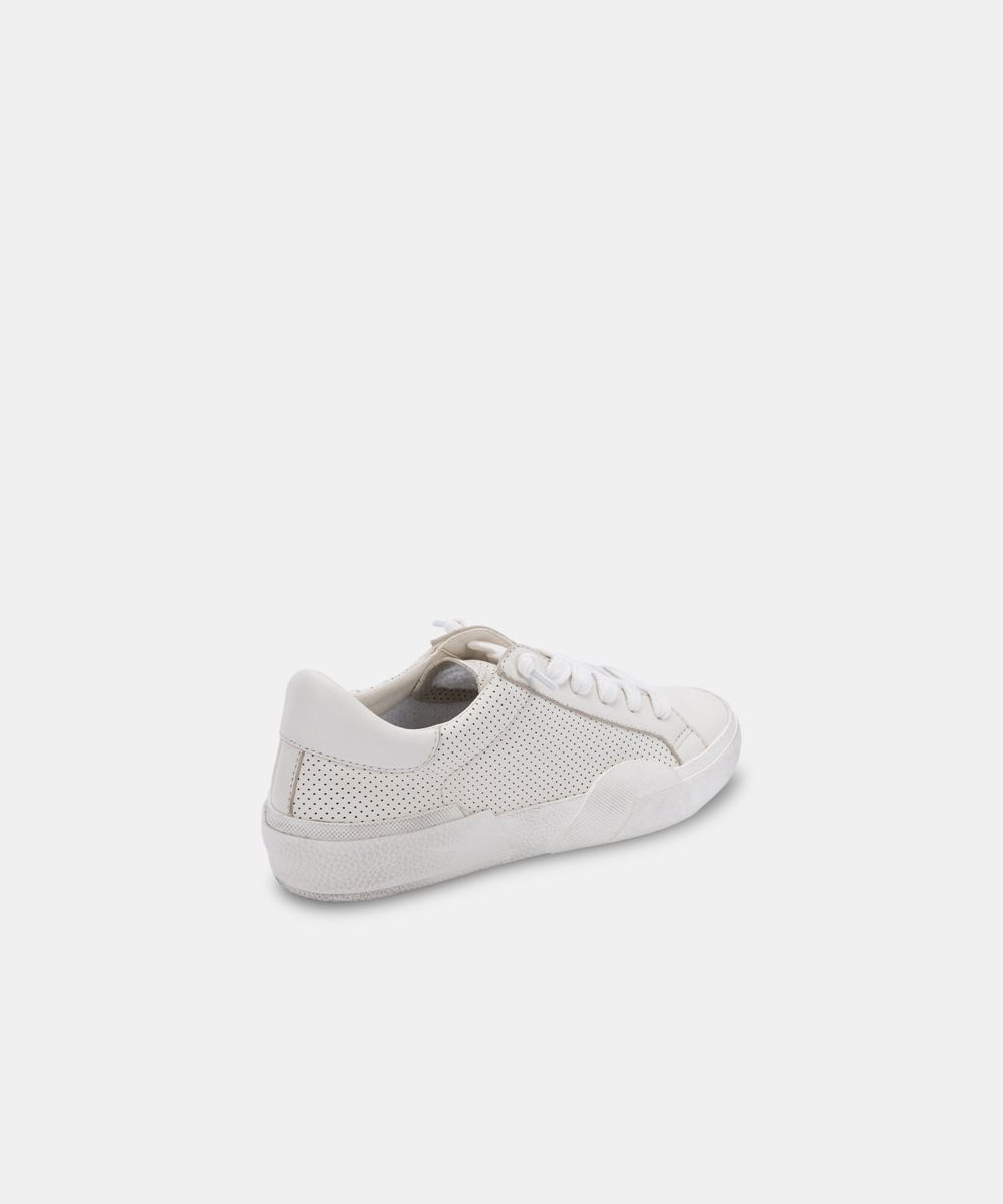 Dolce Vita Zina Leather Women Sneakers White | US-902586SGH