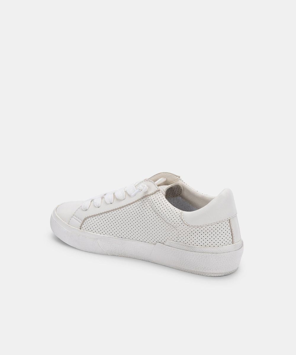 Dolce Vita Zina Leather Women Sneakers White | US-902586SGH