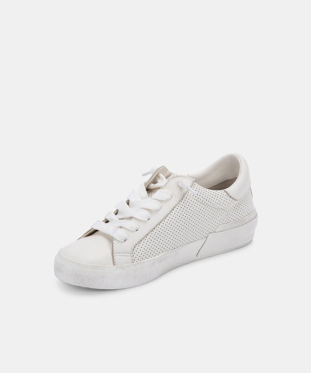 Dolce Vita Zina Leather Women Sneakers White | US-902586SGH