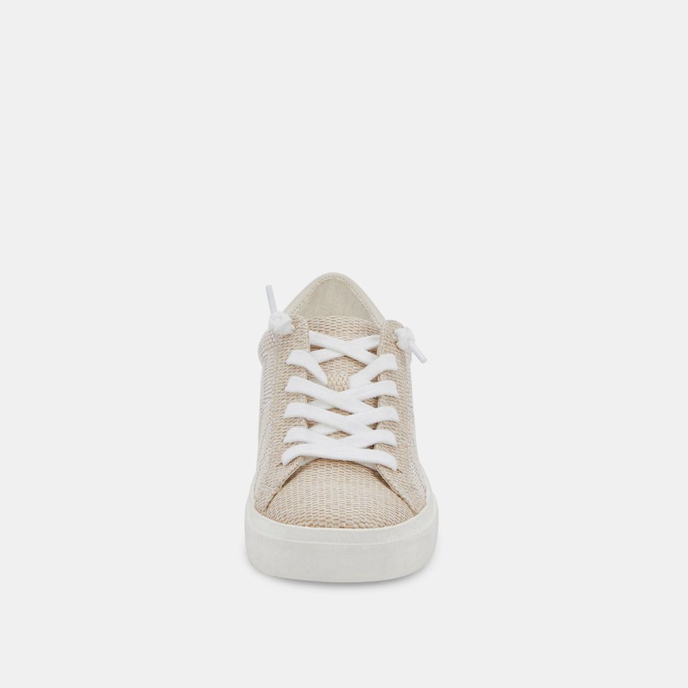 Dolce Vita Zina Patch Raffia Women Sneakers White / Khaki | US-296814IYJ