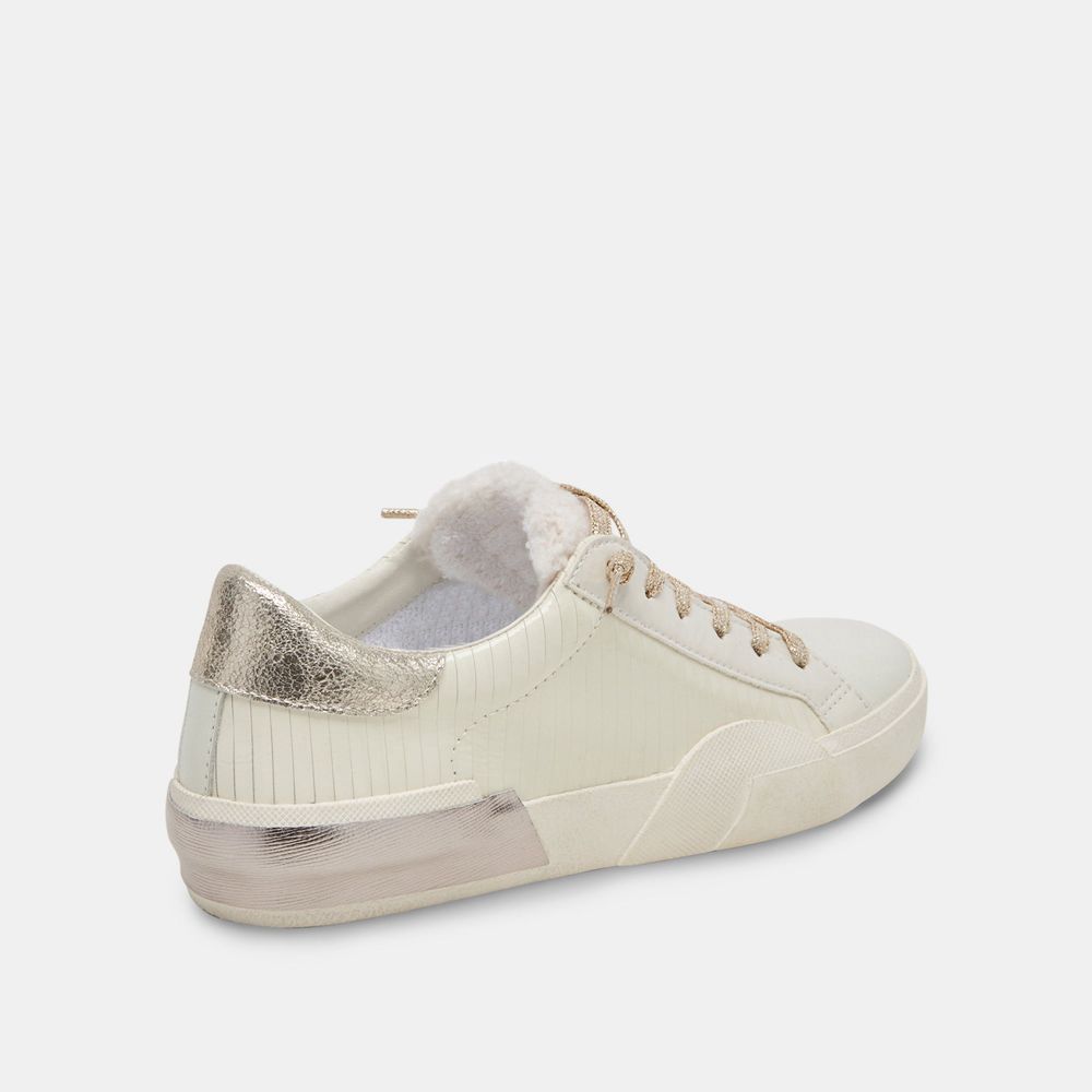 Dolce Vita Zina Plush Leather Women Sneakers White / Cream | US-920836OZB