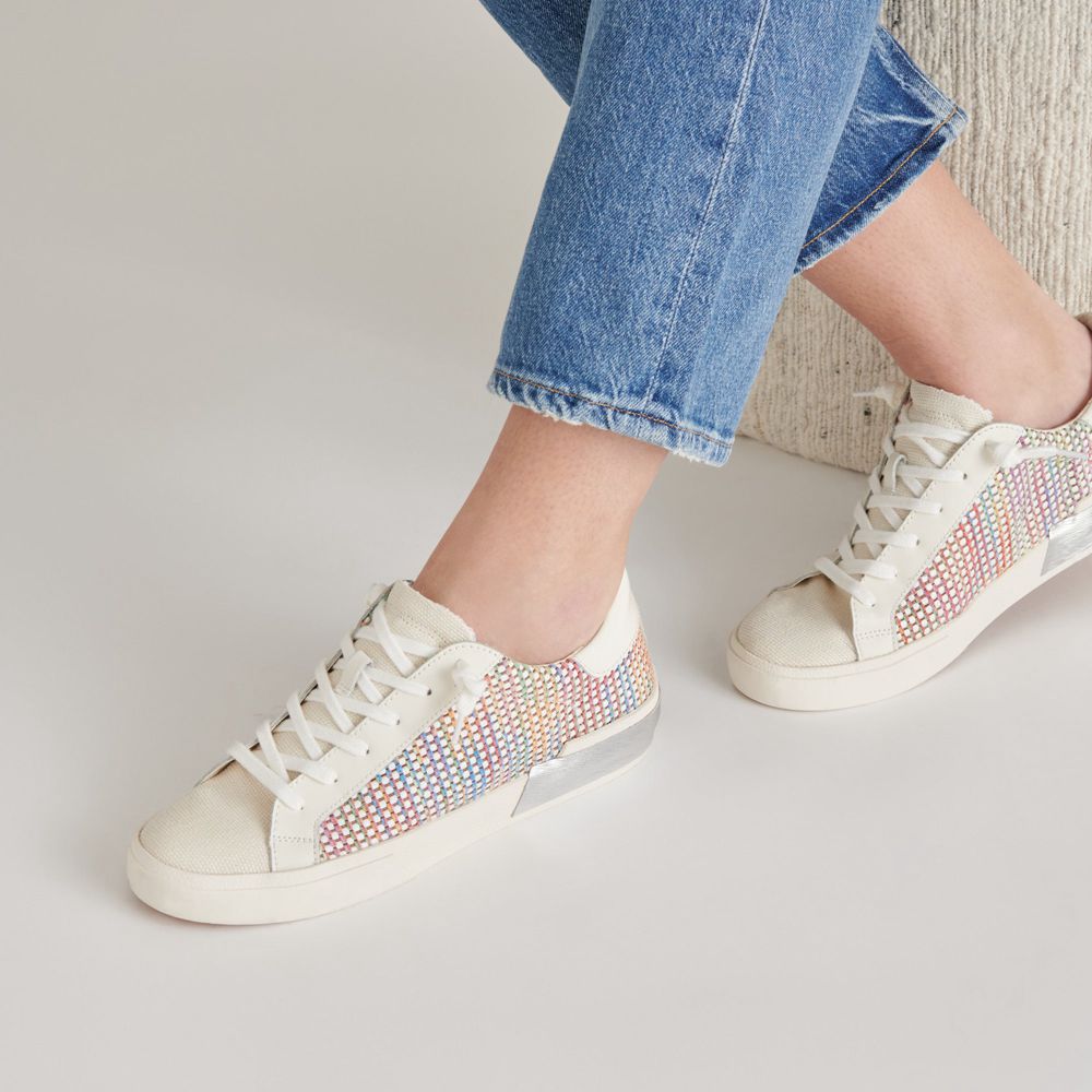 Dolce Vita Zina Pride Raffia Women Sneakers White / Multicolor | US-498102NWU