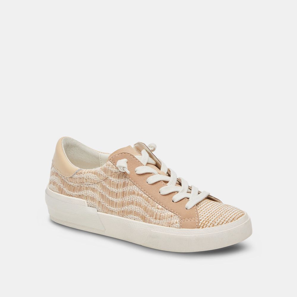 Dolce Vita Zina Raffia Women Sneakers Beige / White | US-783105NET