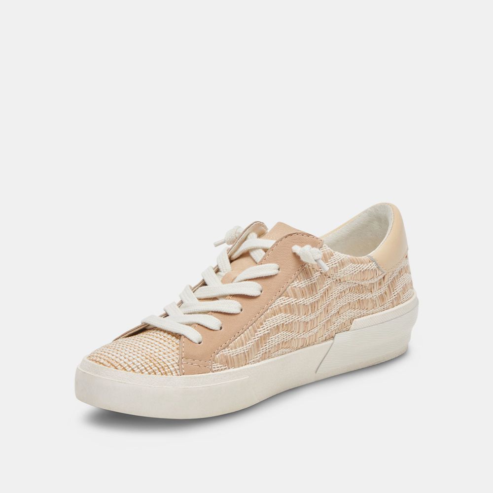 Dolce Vita Zina Raffia Women Sneakers Beige / White | US-783105NET