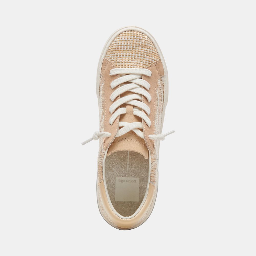 Dolce Vita Zina Raffia Women Sneakers Beige / White | US-783105NET