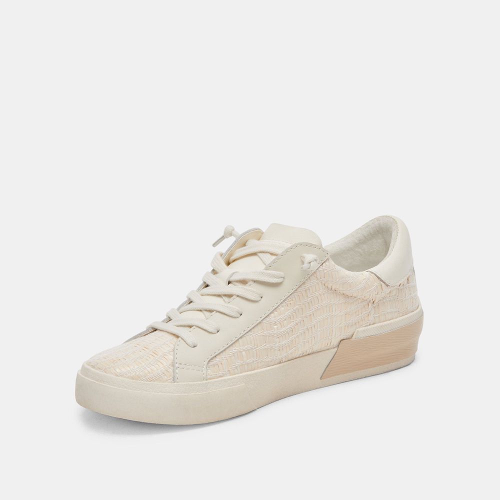 Dolce Vita Zina Raffia Women Sneakers Light Beige | US-416507EBQ