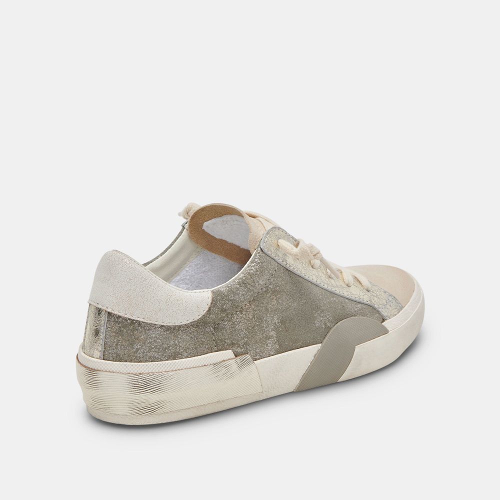 Dolce Vita Zina Suede Women Sneakers Beige / Olive | US-037258EMP