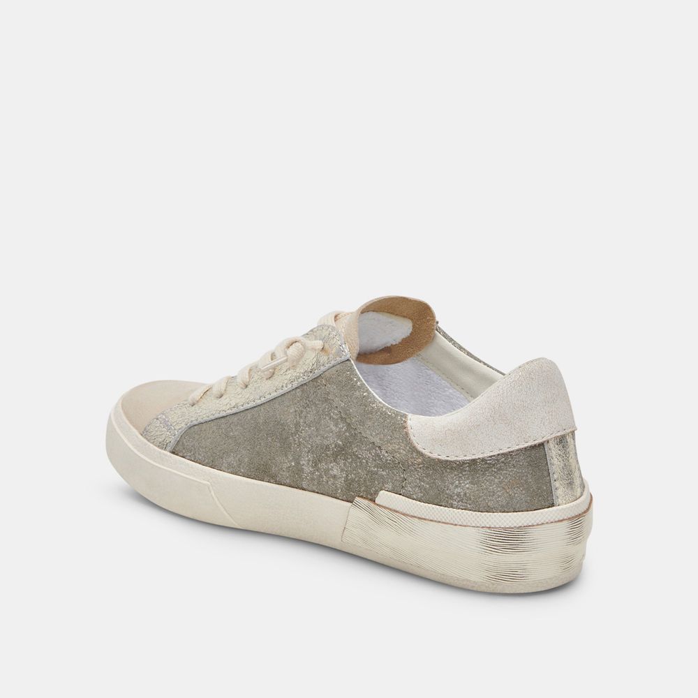 Dolce Vita Zina Suede Women Sneakers Beige / Olive | US-037258EMP