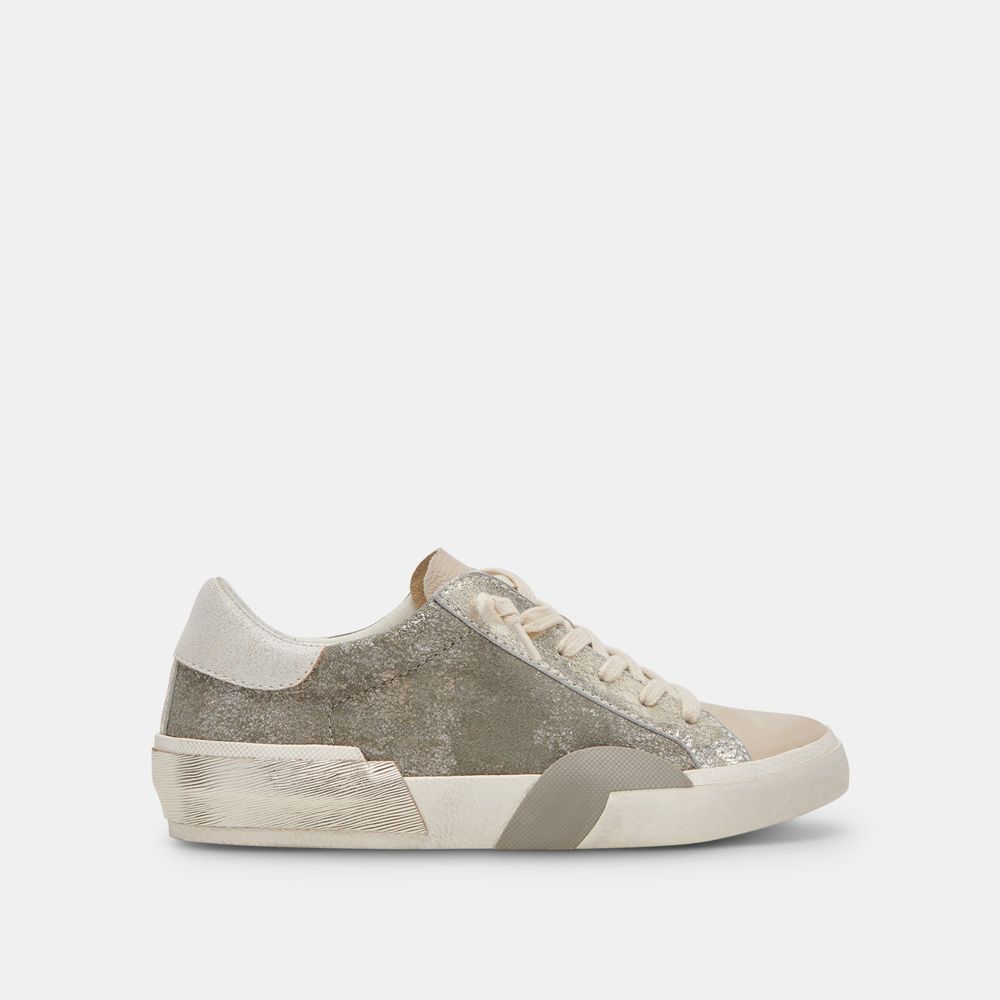 Dolce Vita Zina Suede Women Sneakers Beige / Olive | US-037258EMP