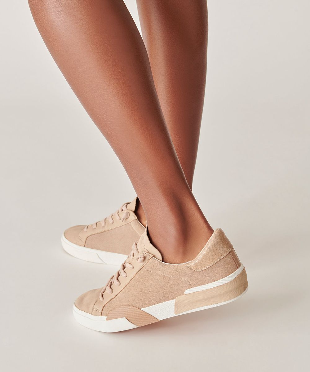 Dolce Vita Zina Suede Women Sneakers Beige | US-581903BLD